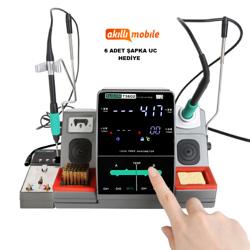 Sugon T3602 havya istasyonu 1s hızlı ısıtma 300W güç lehim makinesi