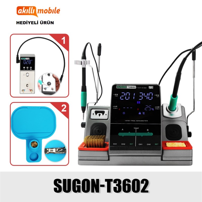 Sugon T3602 havya istasyonu 1s hızlı ısıtma 300W güç lehim makinesi