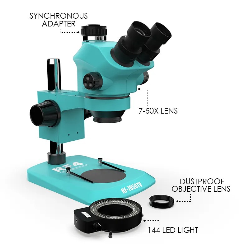 RF4 Stereo Trinoküler Mikroskop 5x lensli